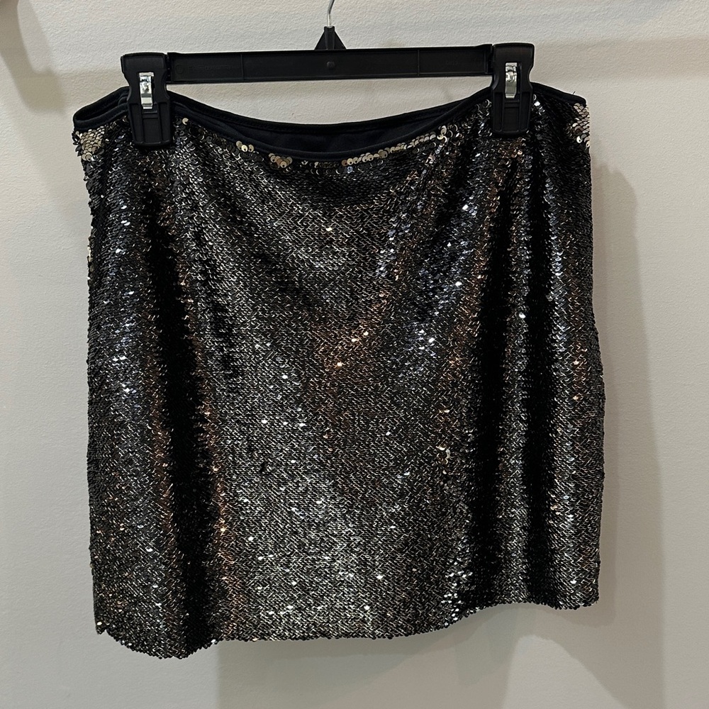 bishop + young Shimmering Black Sequin Pencil Skirt